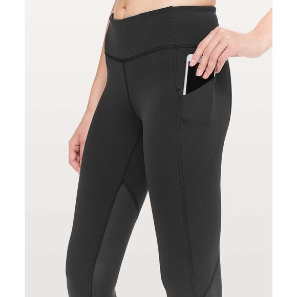 Lululemon Pace Rival High-Rise Crop 22" Size 4 Black - Picture 3 of 7